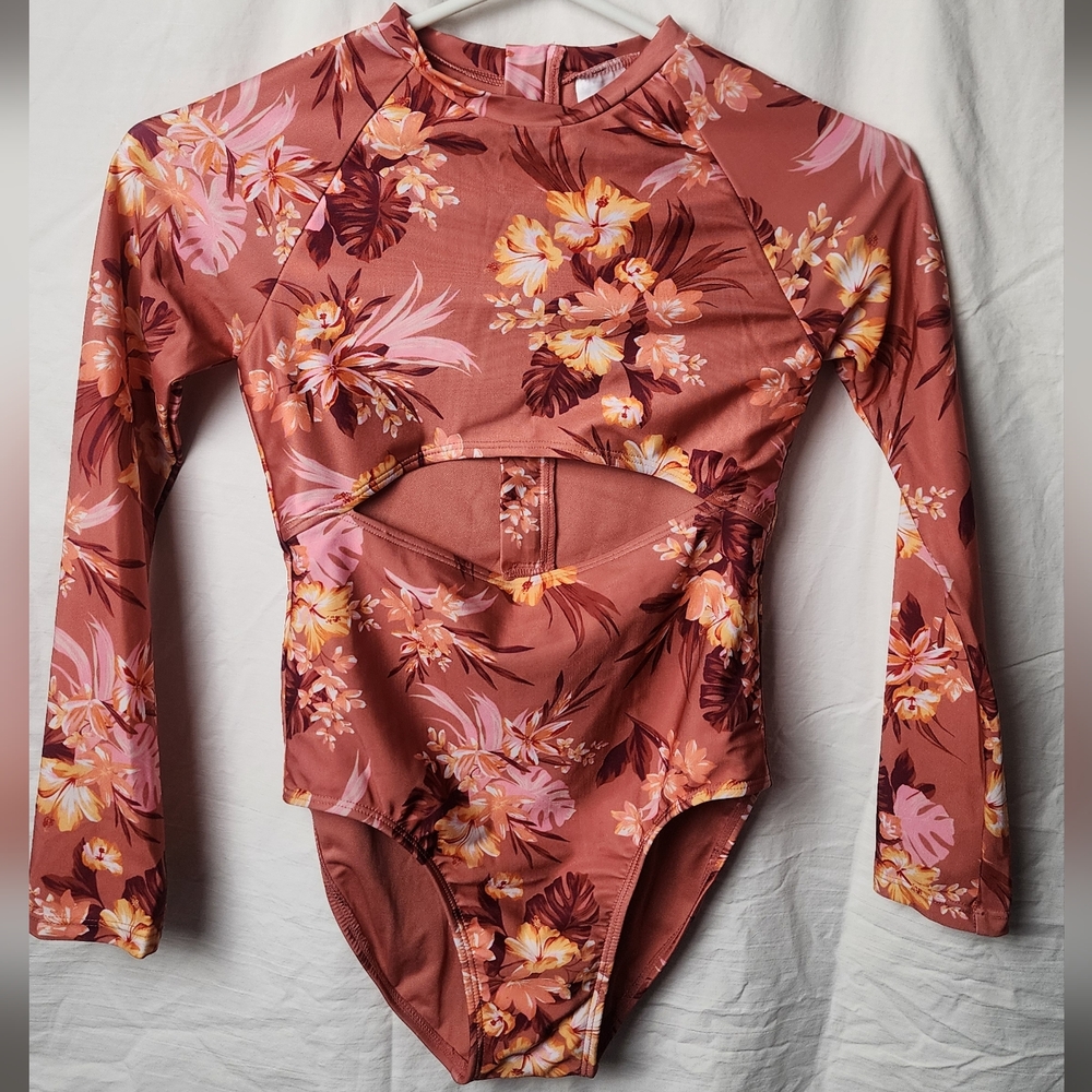 Floral Long Sleeve Swimsuit